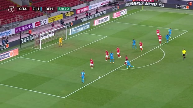 Malcom's assist for Mostovoy against Spartak Moscow